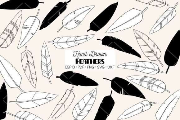 Download Hand Drawn Feathers | Bird, Boho, Aztec - Hand drawn feathers Collection