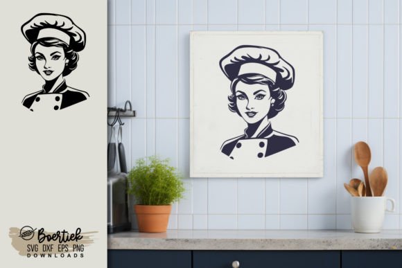Download Retro Style Female Chef SVG File - Retro Collection