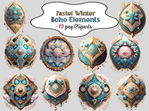 Download Pastel Winter Boho Elements Sublimation - Element Collection