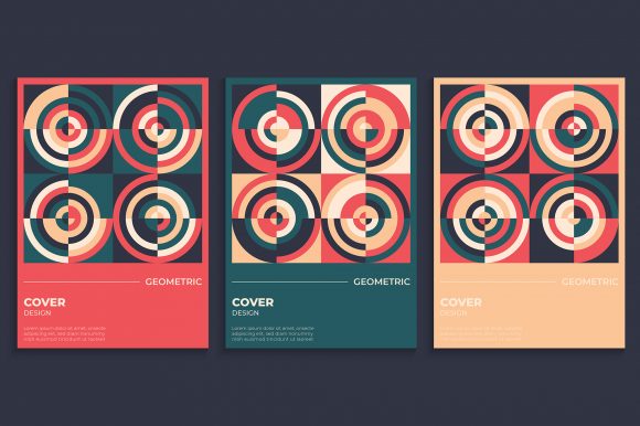 Download Geometric Cover Design in Retro Style - Retro Collection
