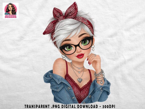 Download Cute Nerd Girl | Retro Fashion PNG - Retro Collection